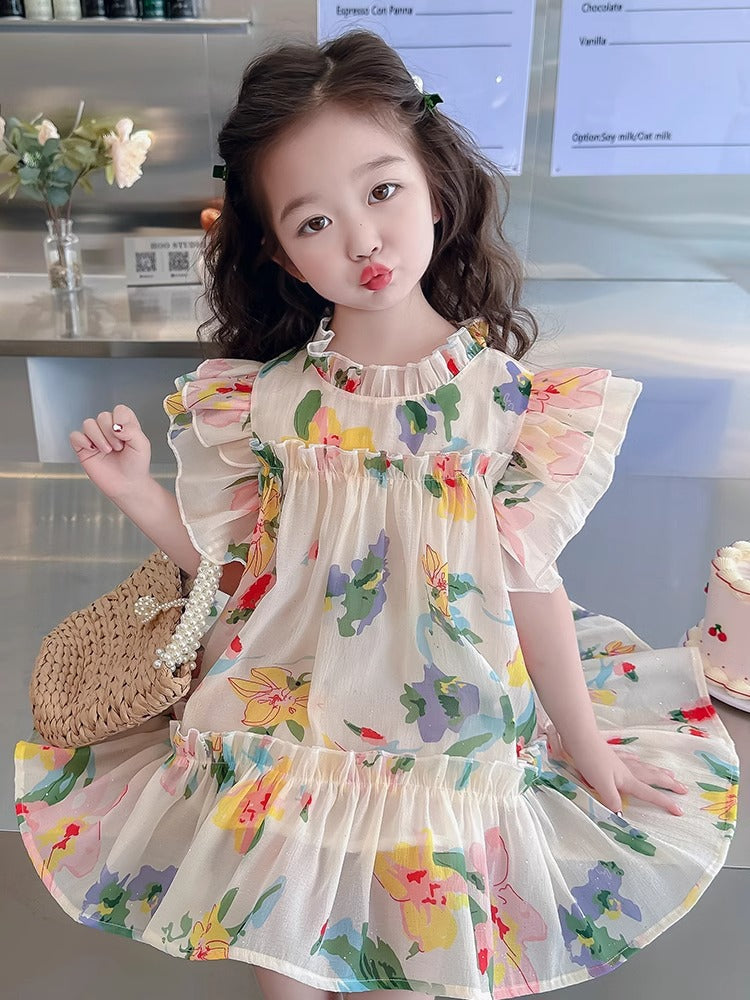 2026 Girls Floral Princess Summer Dress