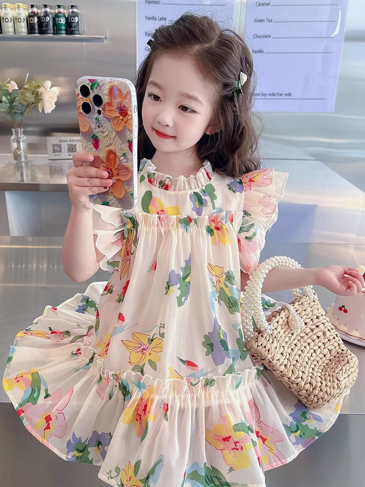 2026 Girls Floral Princess Summer Dress