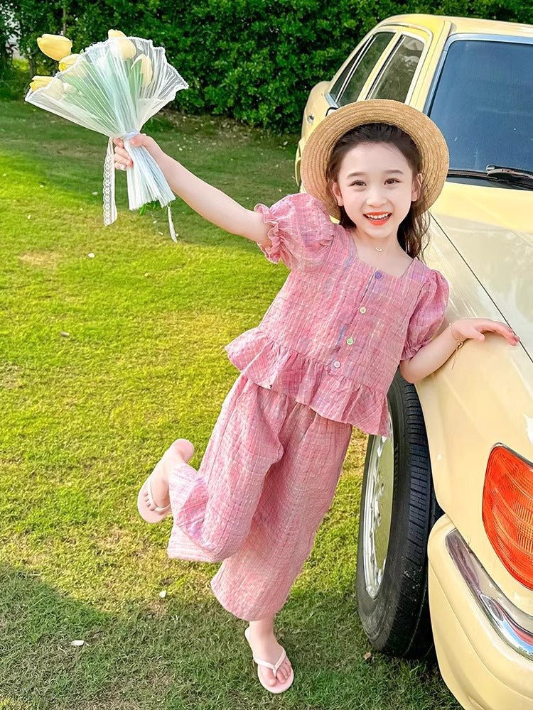 2026 Girls Korean-Style Summer Two-Piece Set