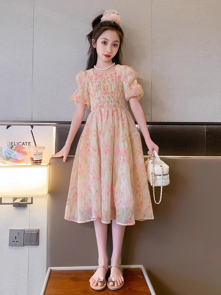 2026 Girls Floral Breathable Summer Princess Dress
