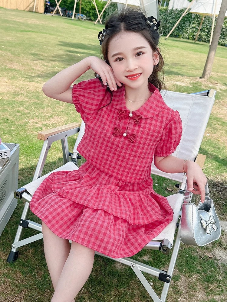 2026 Girls Summer Short-Sleeved Two-Piece Set
