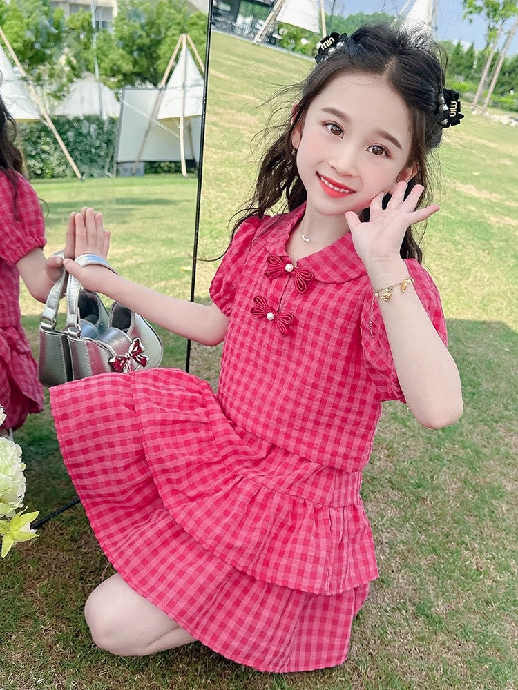 2026 Girls Summer Short-Sleeved Two-Piece Set