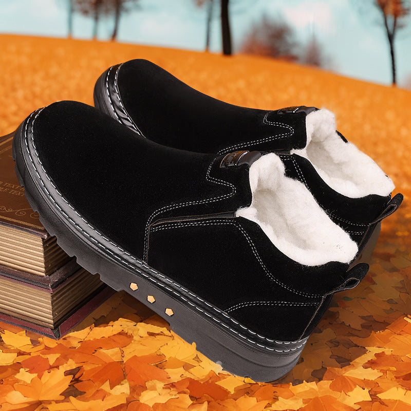 Men’s Winter Warm Cotton Shoes Non-Slip Plus Size