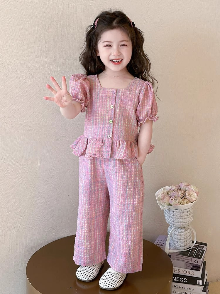 2026 Girls Short-Sleeved Summer Two-Piece Set
