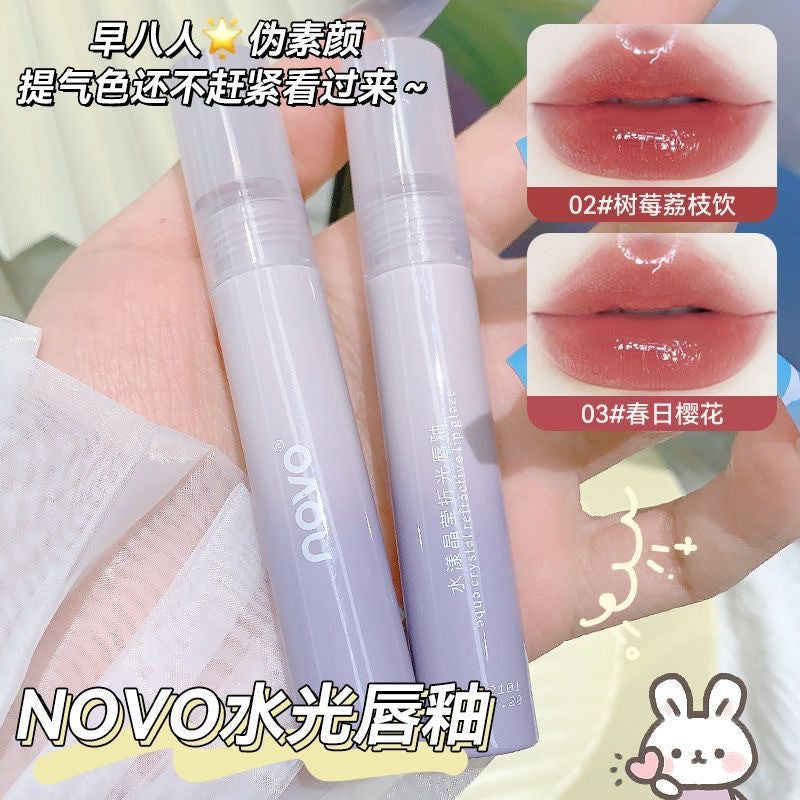Novo Water Crystal Lip Glaze: Mirror Shine & Stay-Put Color