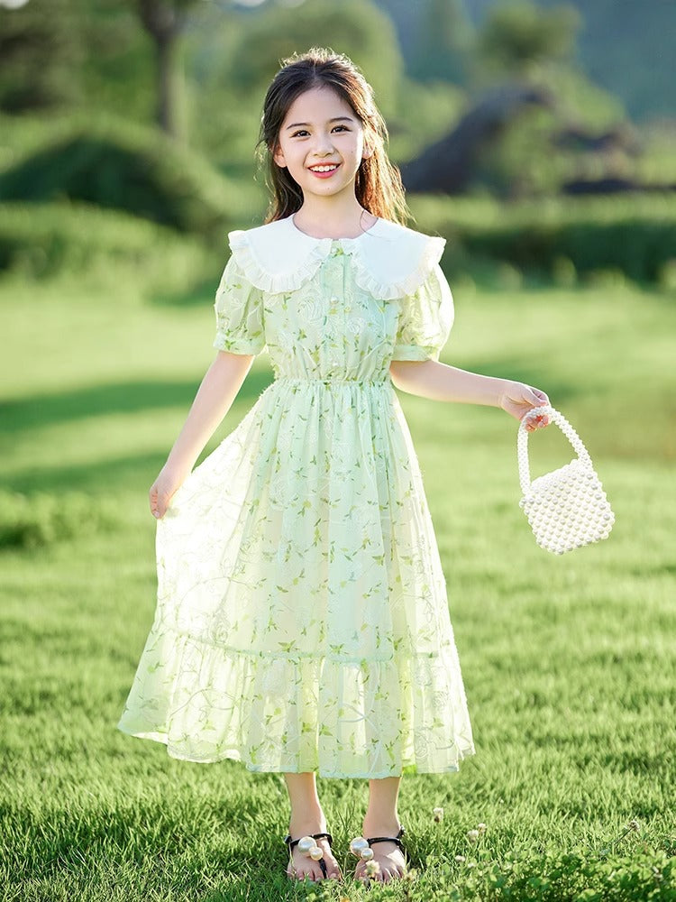 2026 Girls Floral Princess Summer Skirt Dress