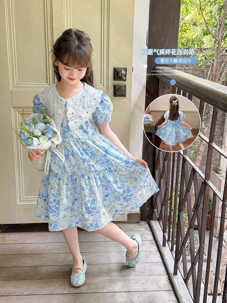 2026 Girls Floral Breathable Summer Princess Dress