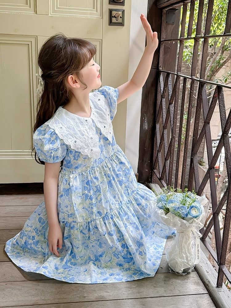 2026 Girls Floral Breathable Summer Princess Dress