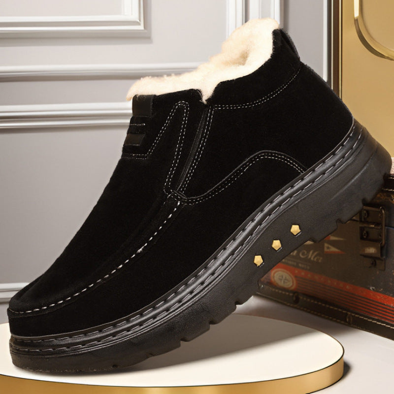 Men’s Hand-Stitched Warm Cotton Shoes Plus Size