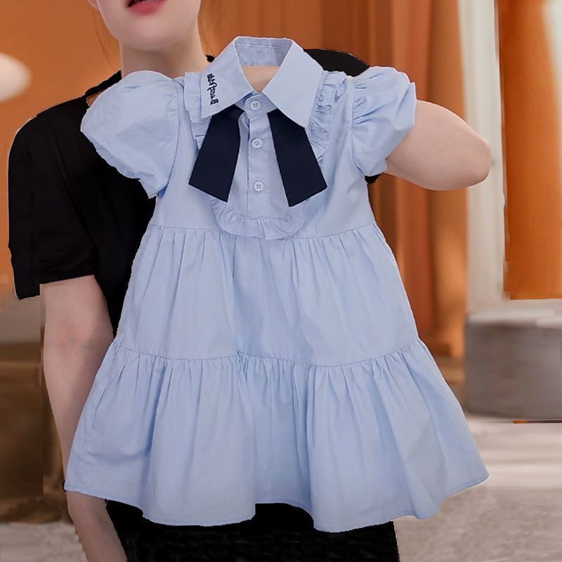 2026 Girls Navy Collar College Style Summer Dress
