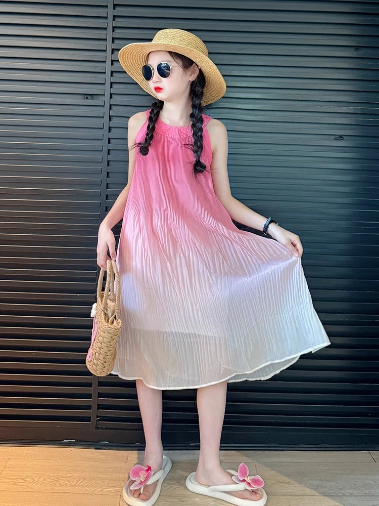 2026 Girls Dopamine Bohemian Beach Summer Dress