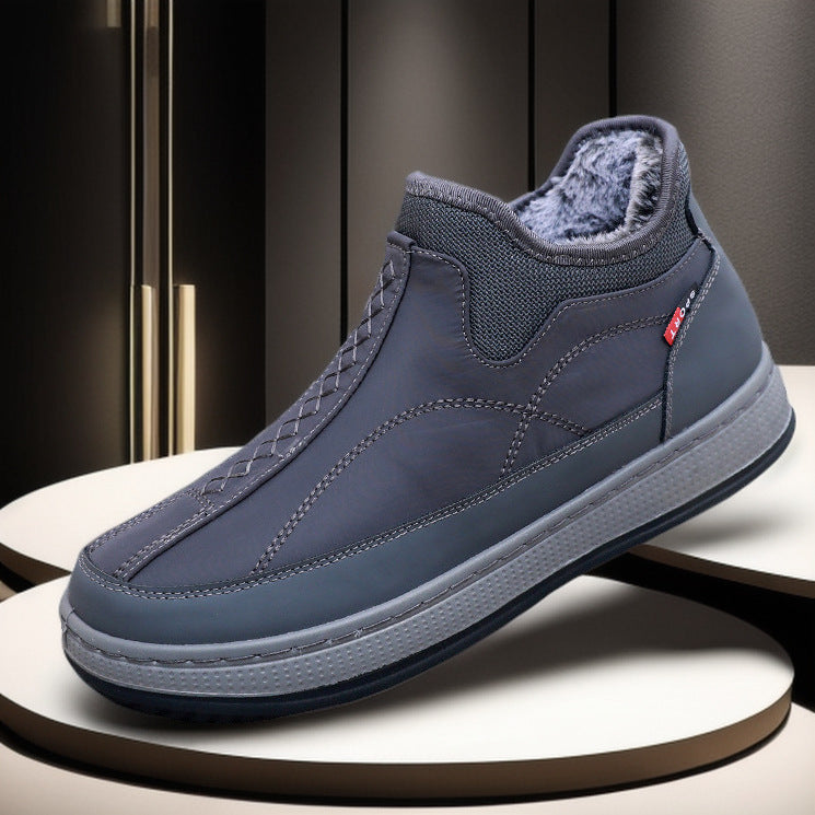 Men’s Zipper Warm Cotton Winter Shoes Thick Sole