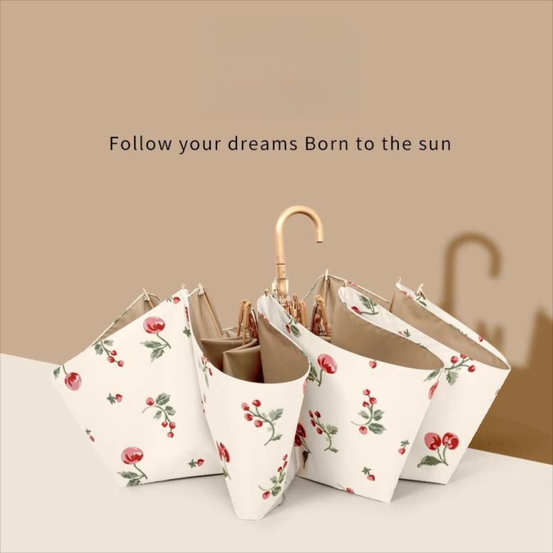 Retro Gold Hook UV Folding Umbrella