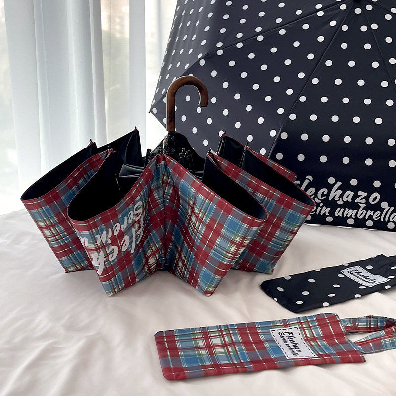 Retro Polka Dot Hook UV Protection Umbrella