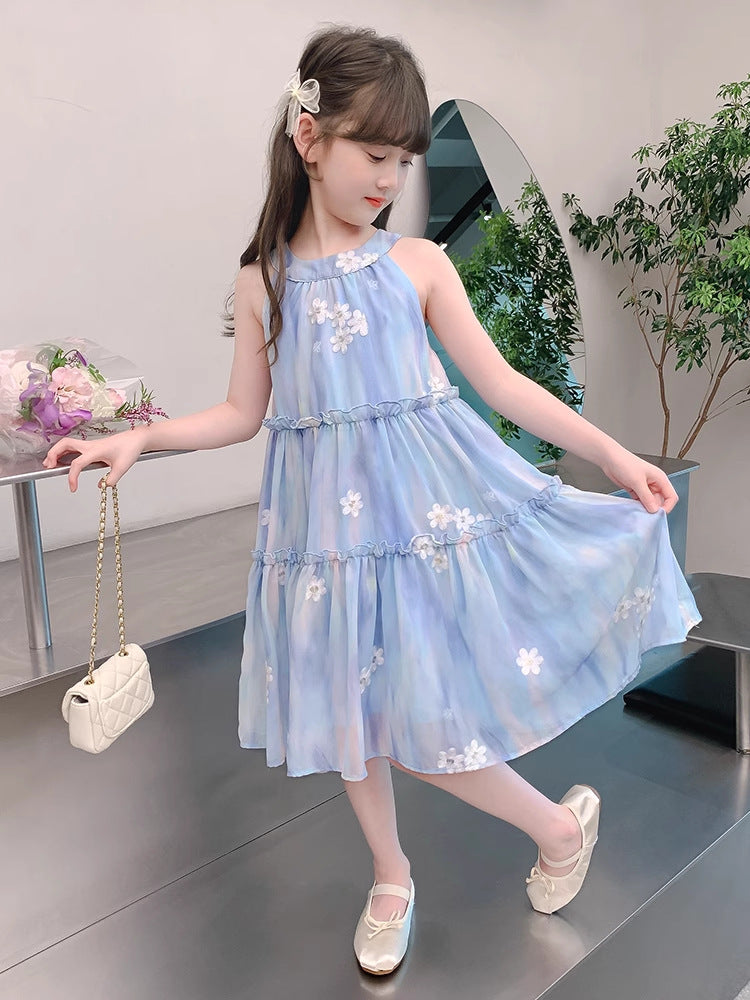 2026 Girls Chiffon Beach Princess Summer Skirt