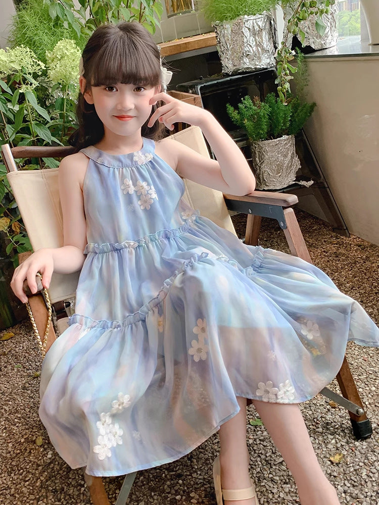 2026 Girls Chiffon Beach Princess Summer Skirt