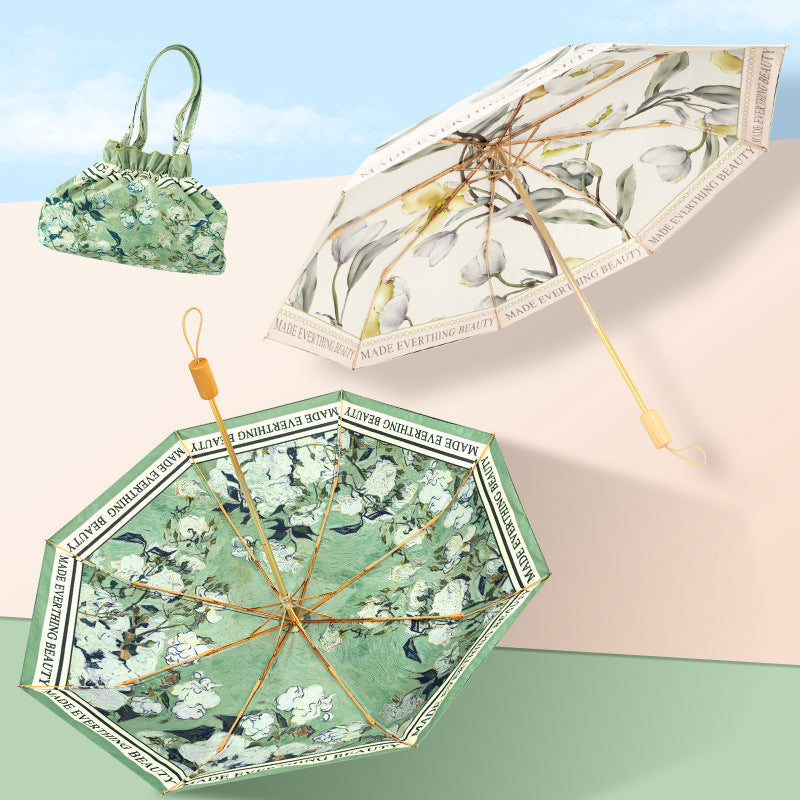 Double Layer Floral UV Protection Umbrella