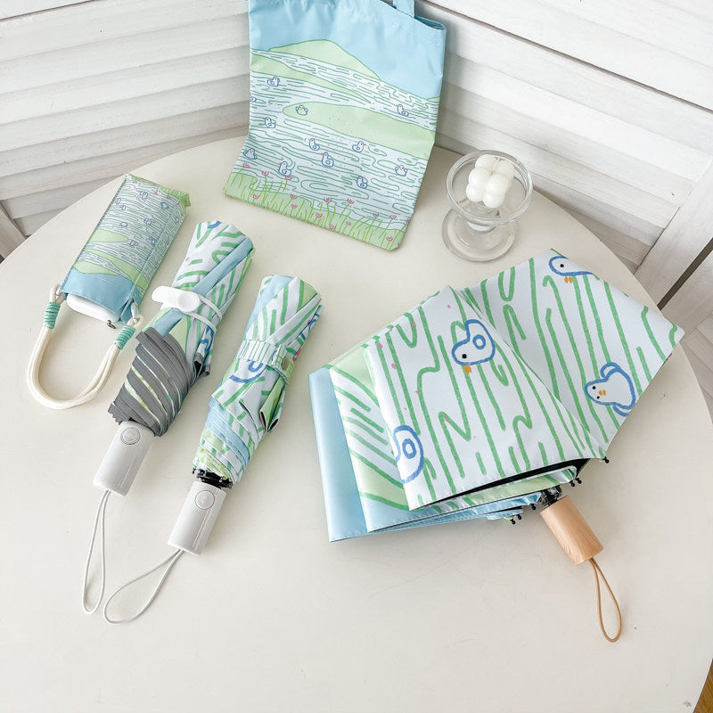 Mini Cute Automatic UV Rain Umbrella