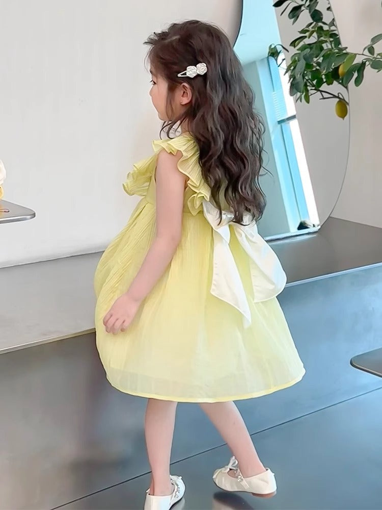 2026 Girls Solid Color Sleeveless Princess Skirt