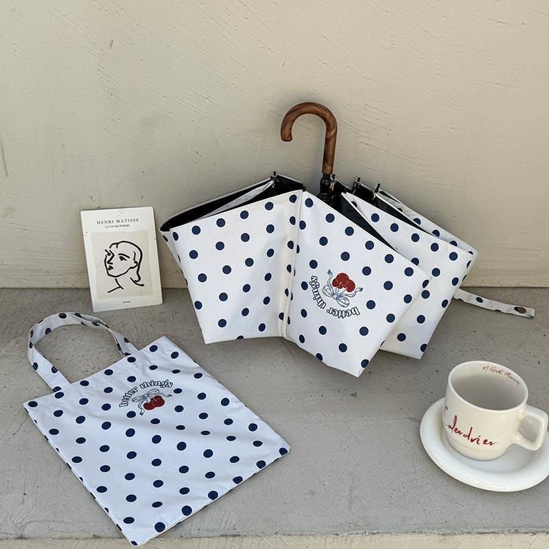 Retro Polka Dot Large UV Protection Umbrella