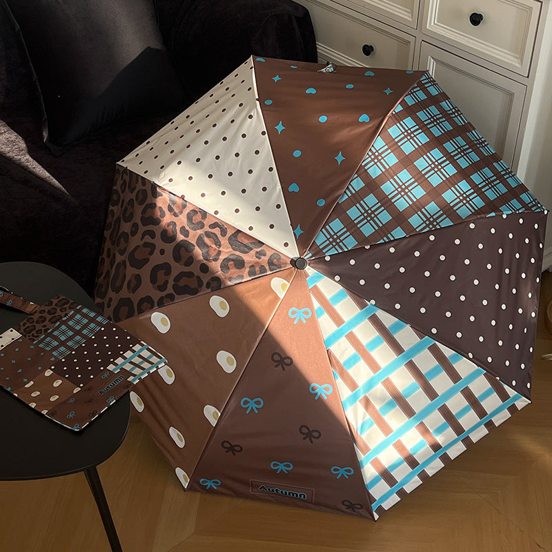 Korean Style Hook Handle UV Rain Umbrella