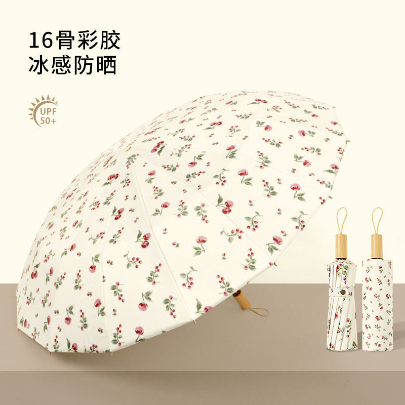 16 Bone Windproof UV Protection Umbrella