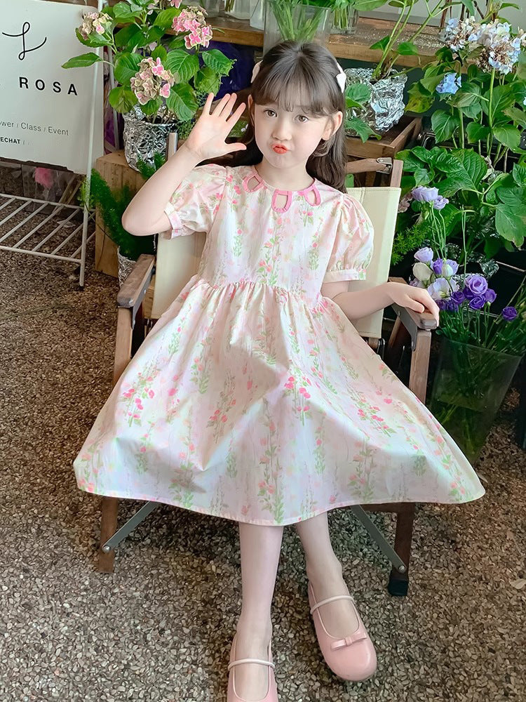 2026 Girls Hollow Floral Summer Princess Skirt