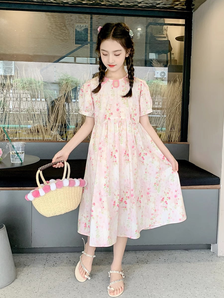 2026 Girls Floral Summer Princess Dress