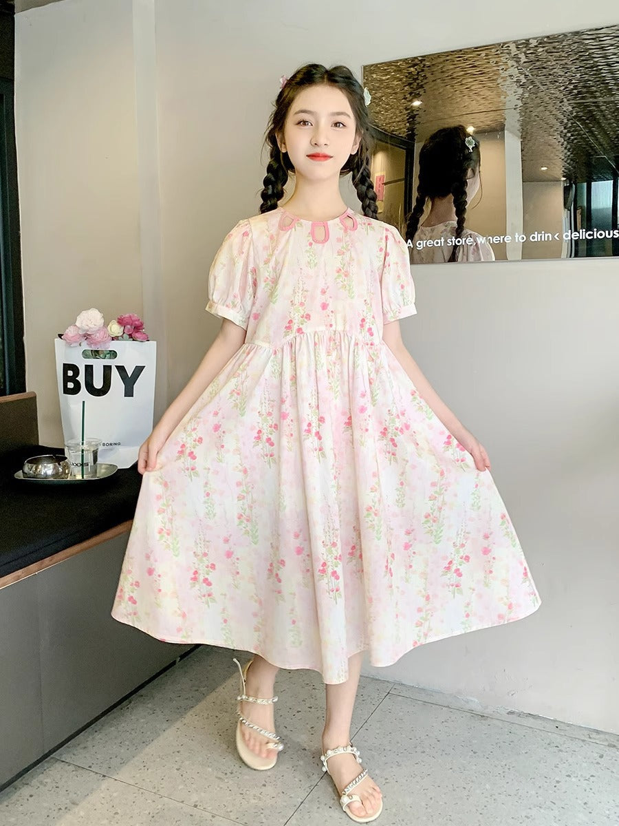 2026 Girls Floral Summer Princess Dress