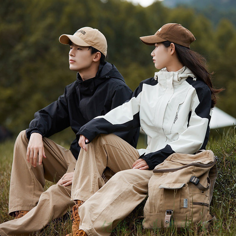 Couple Embroidered Outdoor Windproof Jacket