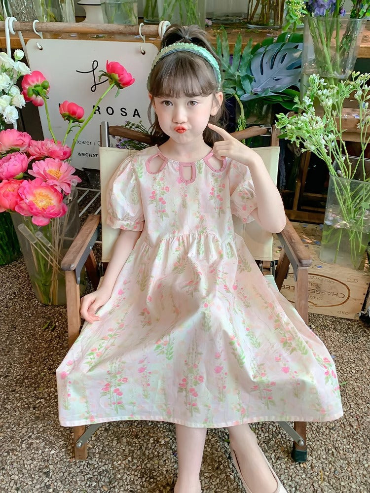 Girls Floral Princess Skirt Dress 2026 Summer