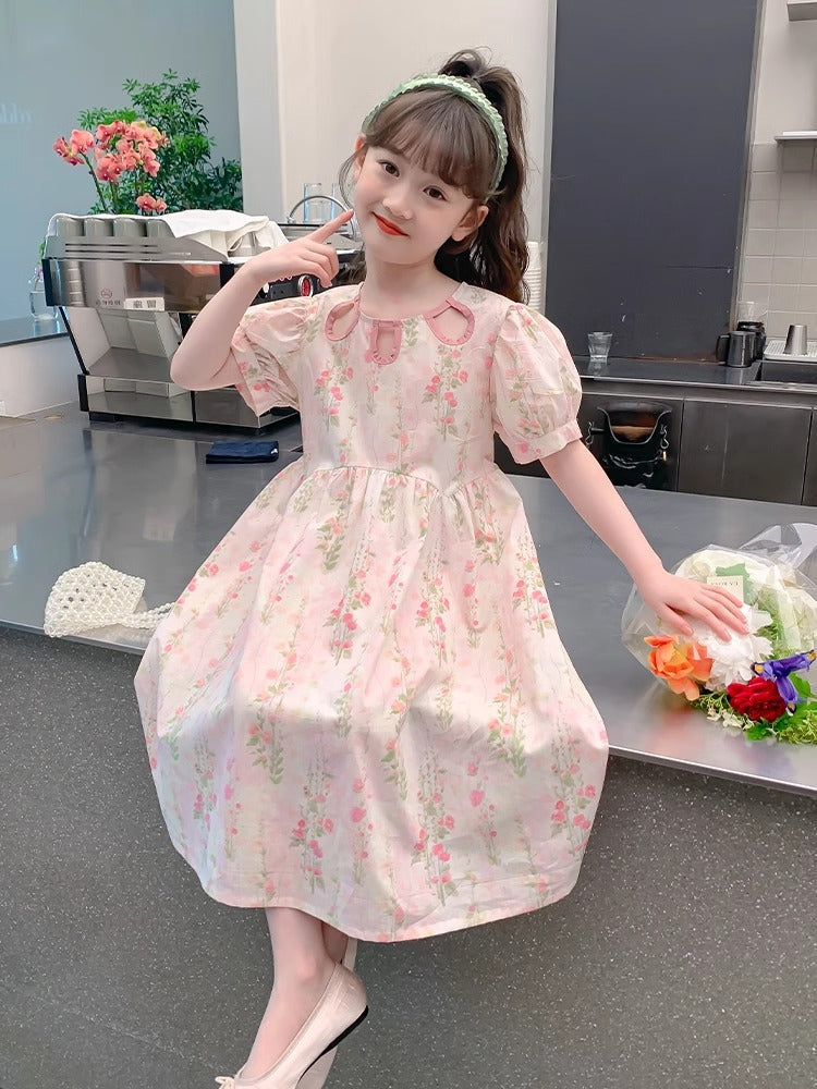 Girls Floral Princess Skirt Dress 2026 Summer