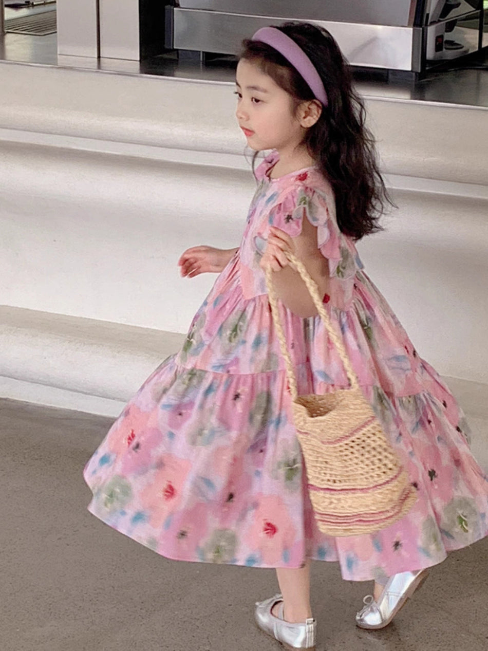 Girls Korean Vest Dress 2026 Summer Princess Skirt