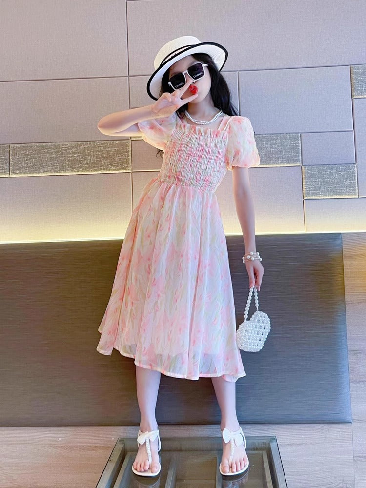 Girls Floral Princess Dress 2026 Summer High-End