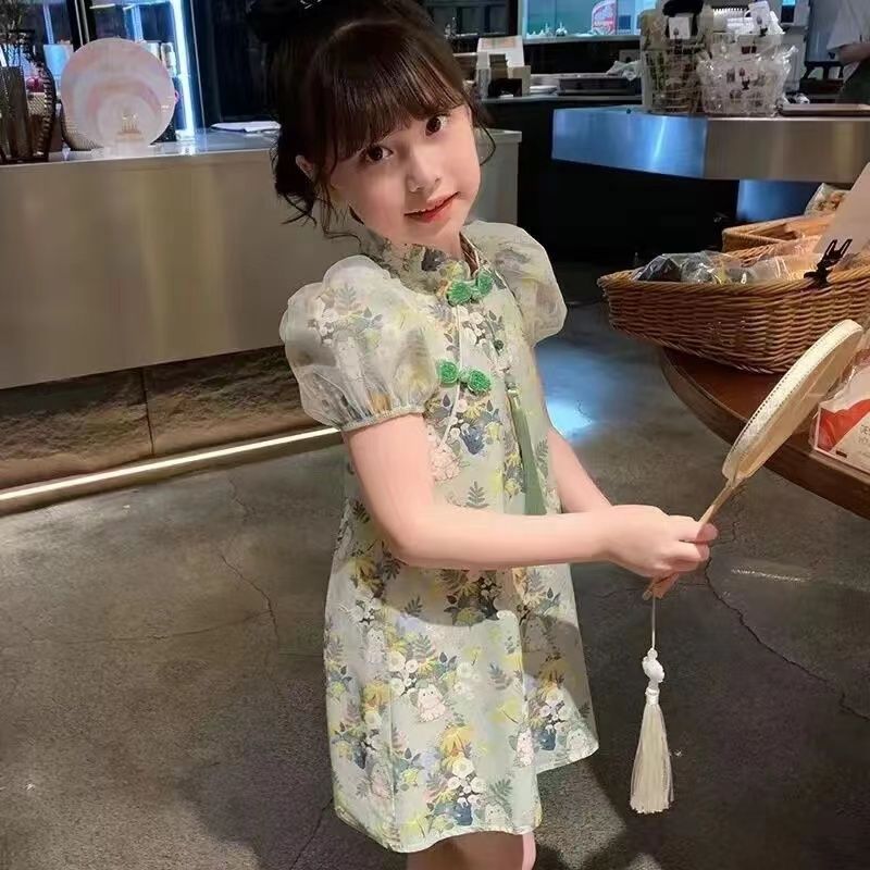 Girls Hanfu Cheongsam Dress 2026 Summer