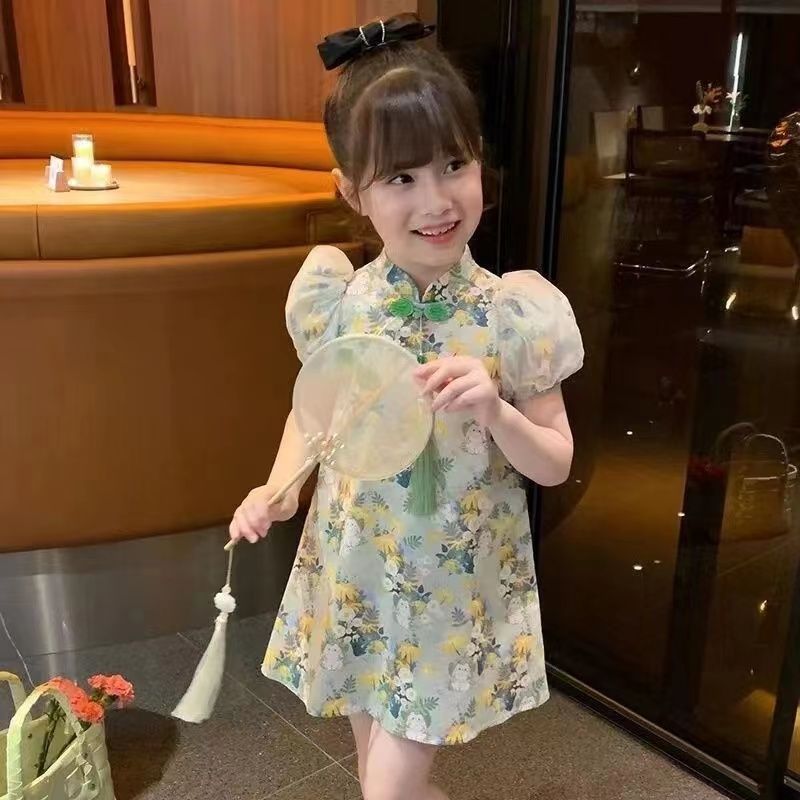Girls Hanfu Cheongsam Dress 2026 Summer