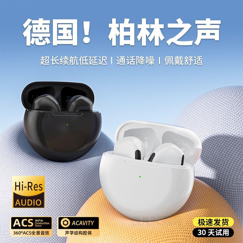 Berlin Voice 2024 Wireless Earbuds: Stereo Bass & Noise Canceling