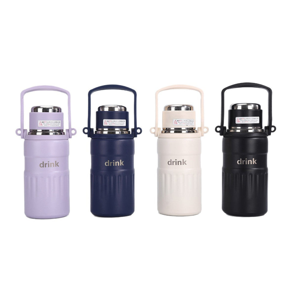 316 Steel Camping Thermos Bottle with Strap