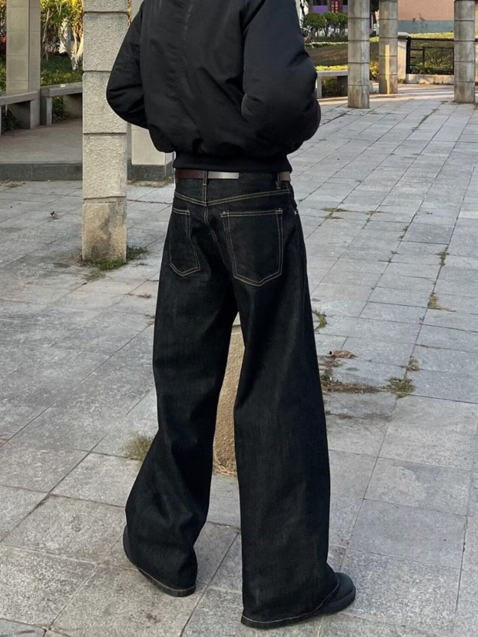 Retro Black Wide-Leg Jeans – Cleanfit Style