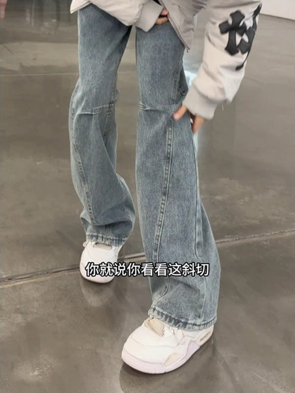 Retro Blue Slim Jeans – American Style Fit