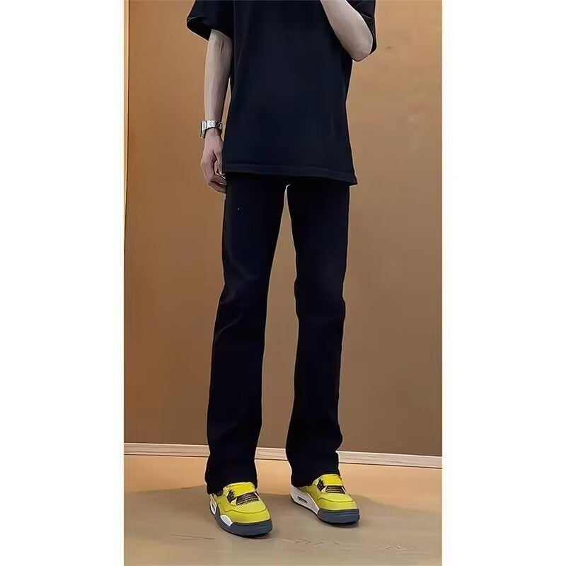 Stretch Black Bootcut Jeans – Slim Straight Fit