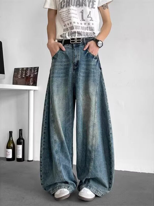 Wide-Leg Distressed Jeans – Trendy Loose Fit