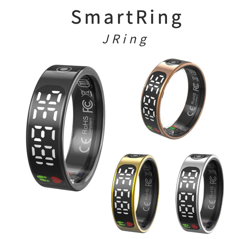 Smart Digital Ring: LED Display Health & Sleep Tracker