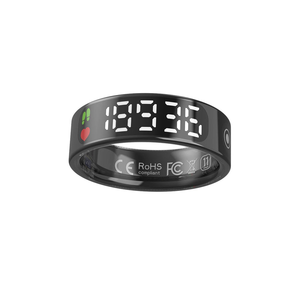 Smart Digital Ring: LED Display Health & Sleep Tracker