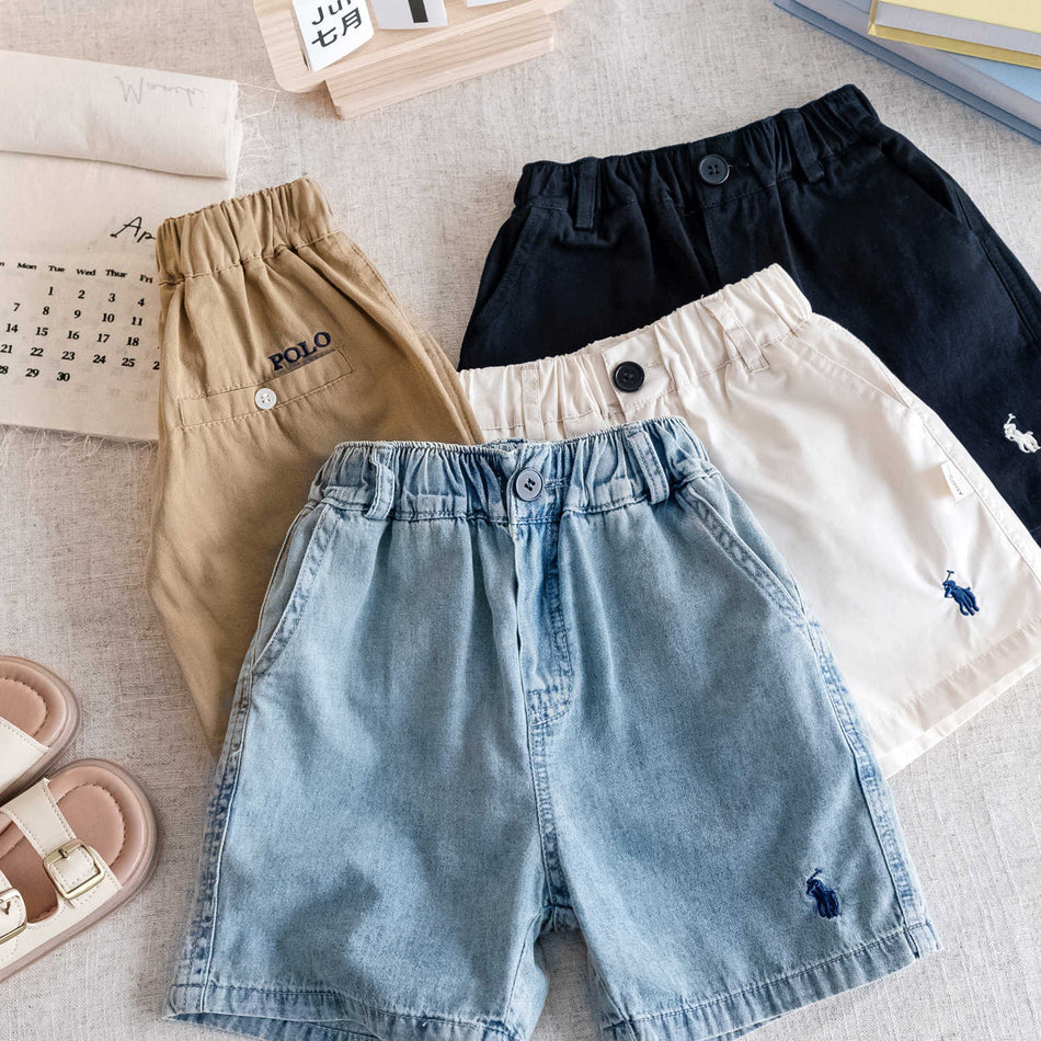 Boys Cotton Denim Shorts 2026 Japanese Style Summer