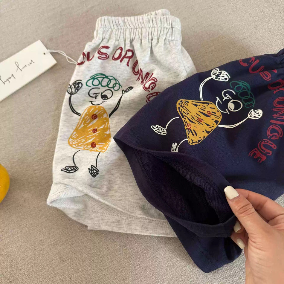 Kids Cartoon Cotton Shorts 2026 Summer Trendy Wear
