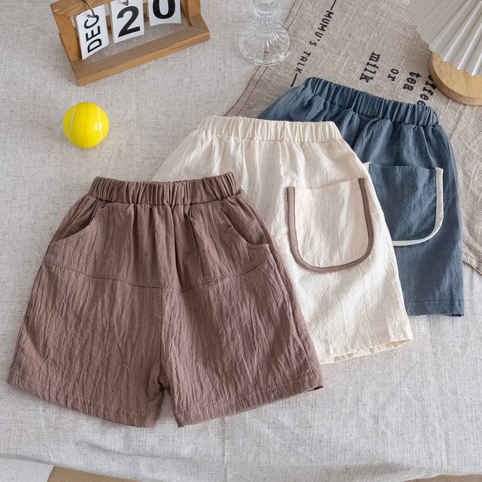Kids Cotton-Linen Shorts 2026 Summer Korean Style