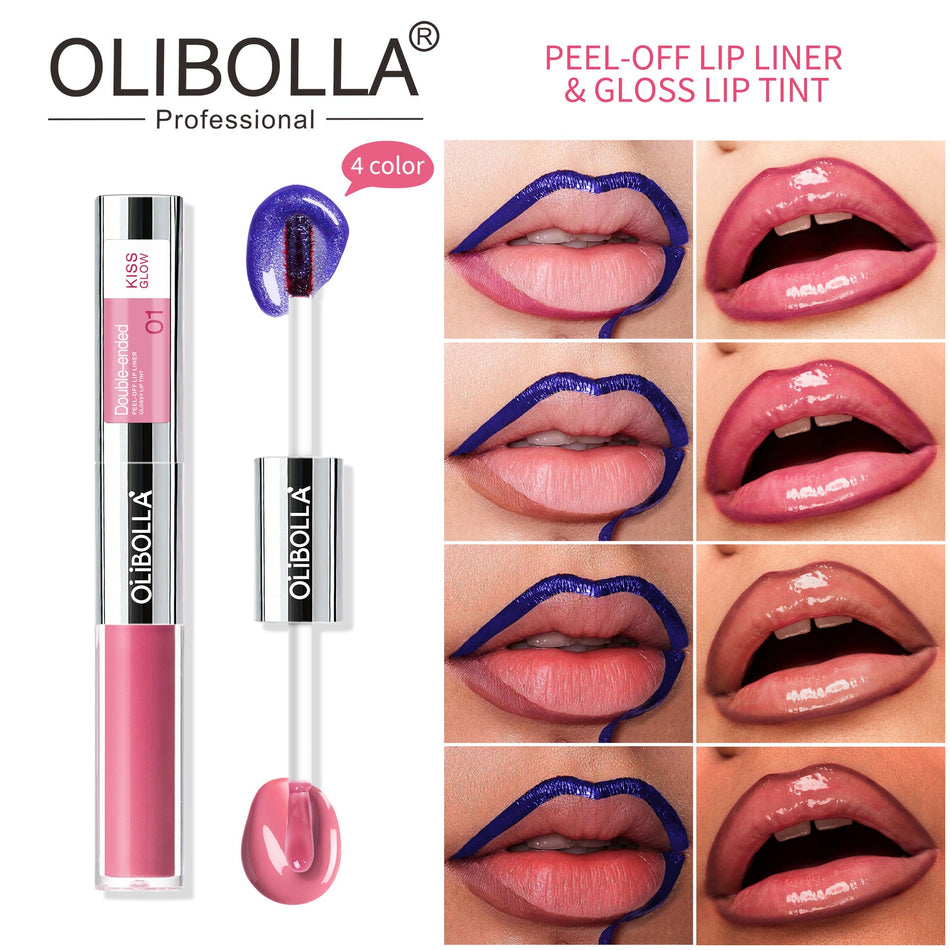 Pearlescent Blue Peel-Off Lip Gloss & Liner Set
