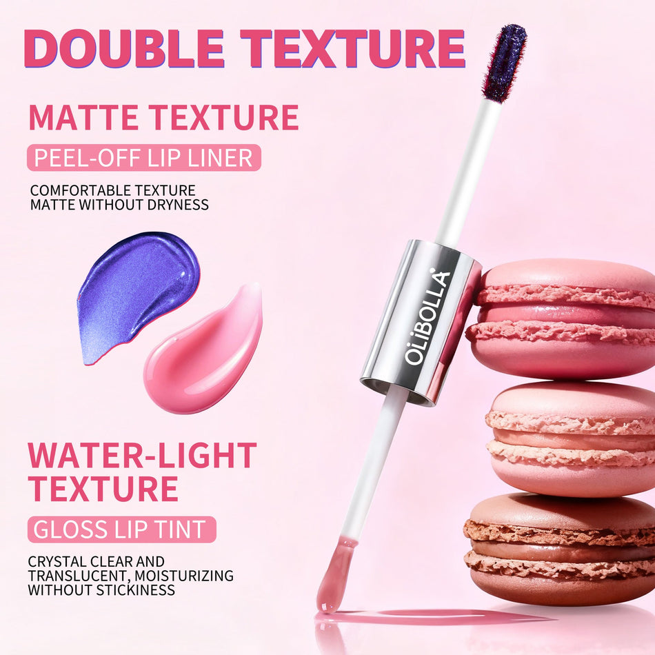 Pearlescent Blue Peel-Off Lip Gloss & Liner Set