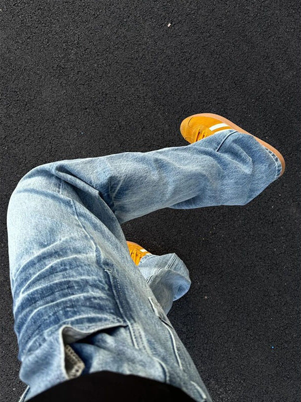 Lightning Crack Blue Jeans – Slim Bootcut Fit